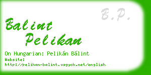 balint pelikan business card