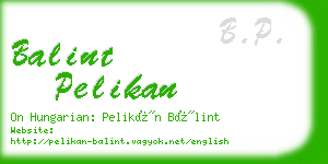 balint pelikan business card